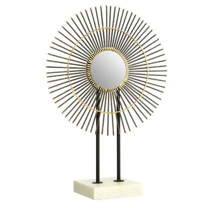 Mirano Large Metal Quill Sculpture In Gold With White Marble Base