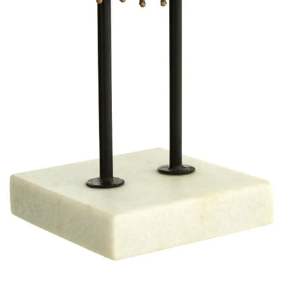 Mirano Large Metal Quill Sculpture In Gold With White Marble Base