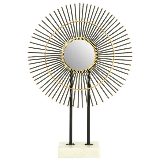 Mirano Large Metal Quill Sculpture In Gold With White Marble Base