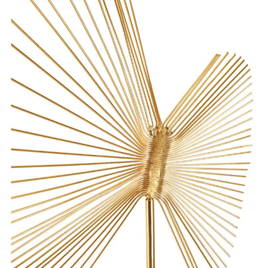 Mirano Metal Spiral Sculpture in Gold With White Marble Base