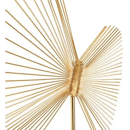 Mirano Metal Spiral Sculpture in Gold With White Marble Base