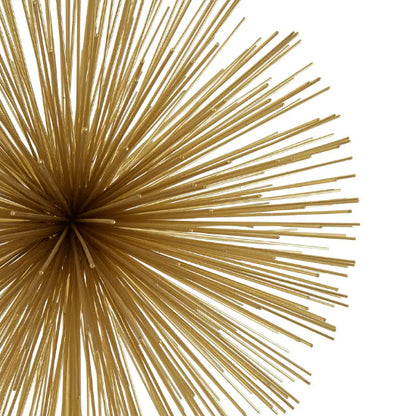 Mirano Metal Starburst Sculpture In Gold With White Marble Base