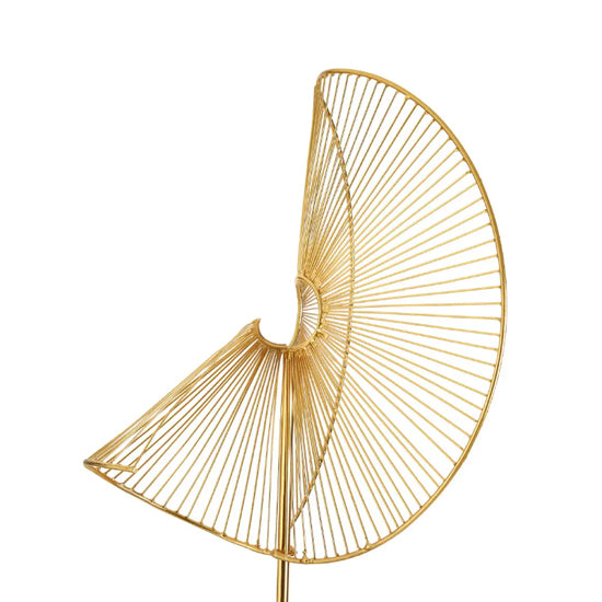Mirano Metal Web Sculpture In Gold With Black Marble Base