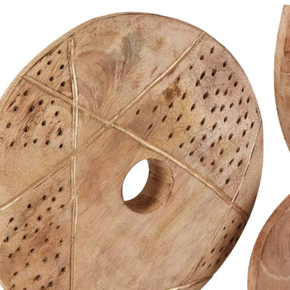 Elementi Mango Wood 4 Discs Wooden Sculpture In Natural