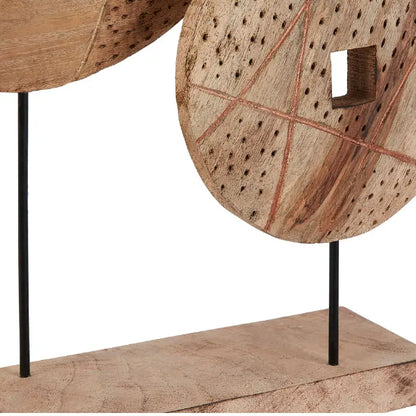 Elementi Mango Wood 4 Discs Wooden Sculpture In Natural
