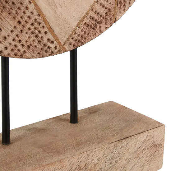 Elementi Round Wooden Disc Sculpture In Natural