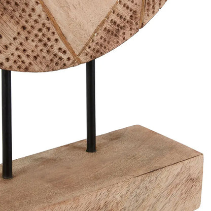Elementi Round Wooden Disc Sculpture In Natural