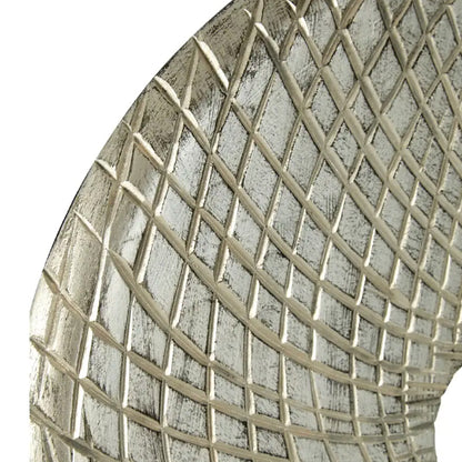 Elementi Round Wooden Disc Sculpture In Silver