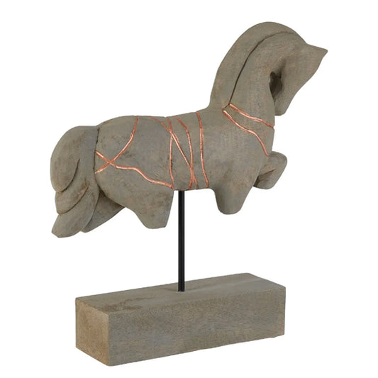 Vena Mango Wood Horse Sculpture In Natural