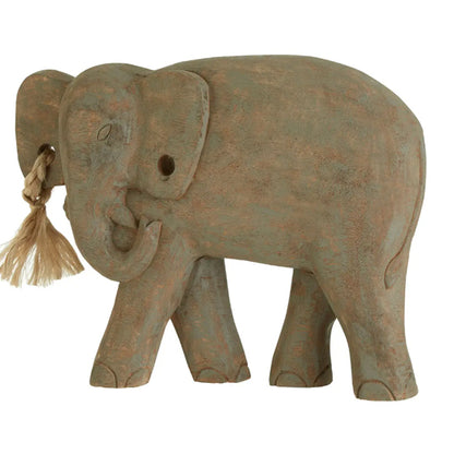 Elephant Mango Wood Sculpture In Natural