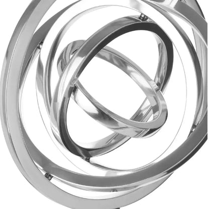 Mirano Steel Spiral Sculpture In Polished Silver With Block Stand