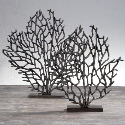 Prato Large Cast Aluminium Tree Sculpture In Black Nickel