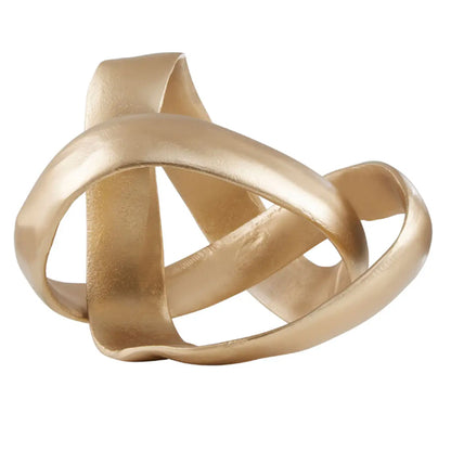 Prato Cast Aluminium Knot Sculpture In Gold