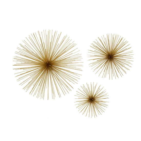 Mirano Metal Set Of 3 Wall Art In Gold