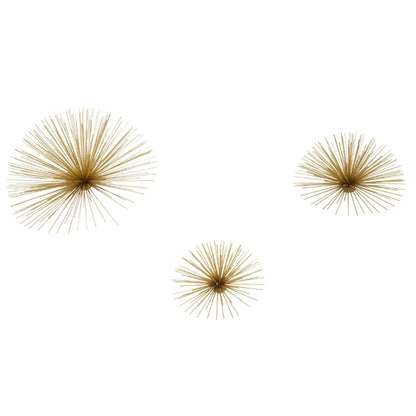 Mirano Metal Set Of 3 Wall Art In Gold