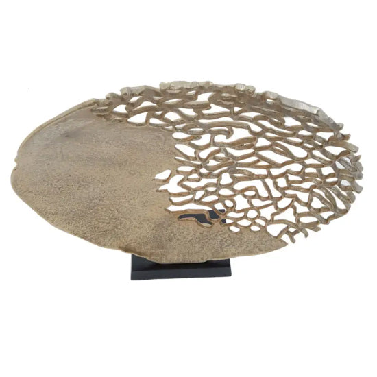 Daito Aluminium Round Sculpture In Black And Gold