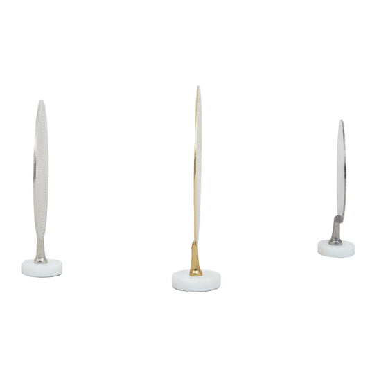 Elias Aluminium Set Of 3 Hammered Metal Sculptures In Gold Silver And Black