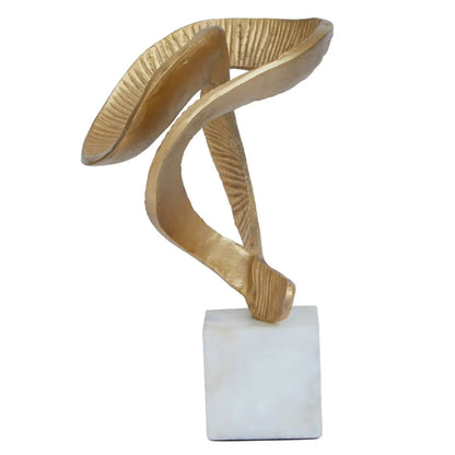 Evra Sculpture In Gold With White Marble Base