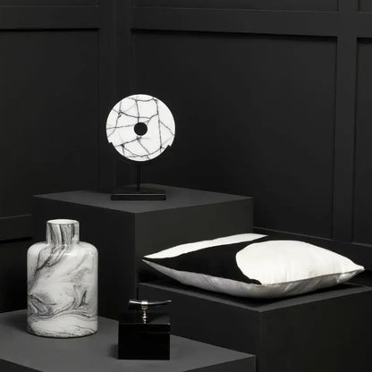 Marmara Marble Sculpture In Black And White