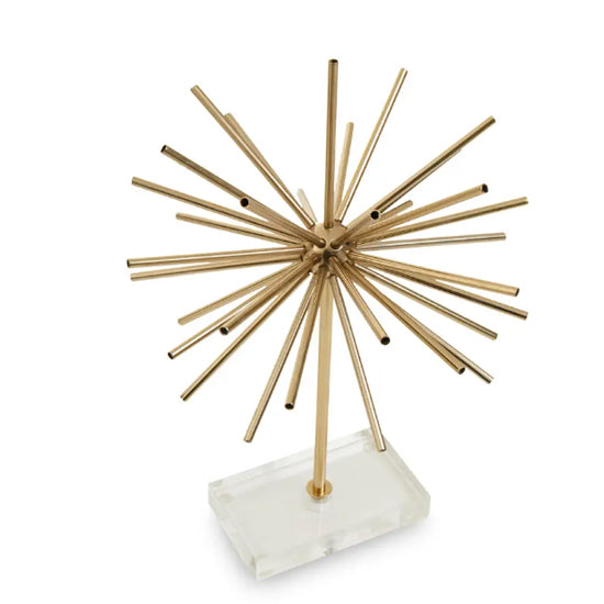 Milton Metal Sculpture In Gold With Clear Plastic Base