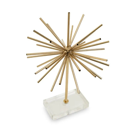 Milton Metal Sculpture In Gold With Clear Plastic Base