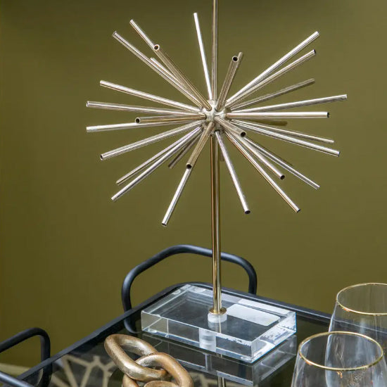 Milton Metal Sculpture In Gold With Clear Plastic Base