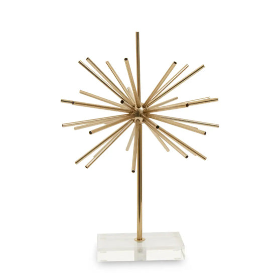 Milton Metal Sculpture In Gold With Clear Plastic Base