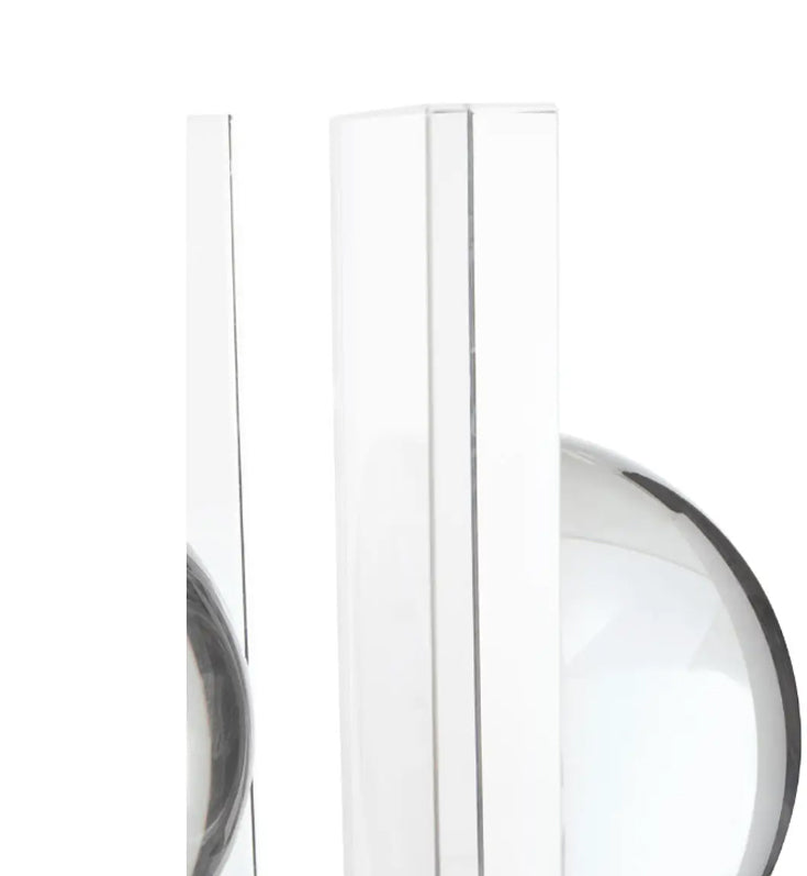 Carrie Glass Set Of 2 Bubble Bookends In Clear