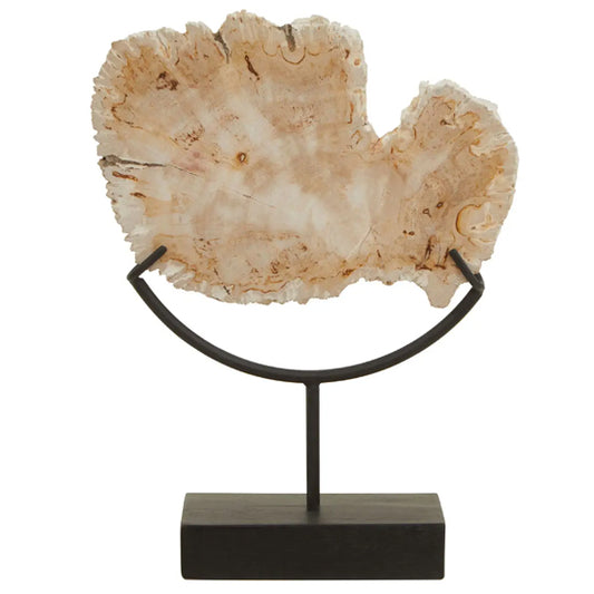 Relic Small Petrified Wood Sculpture In Natural