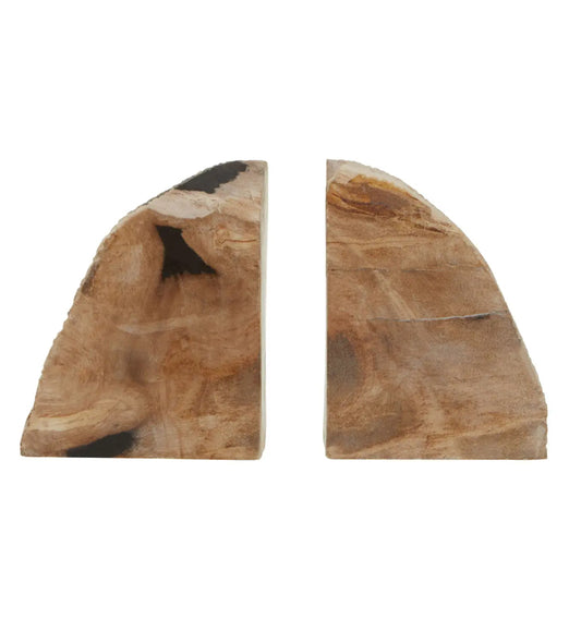 Relic Petrified Wood Set Of 2 Bookends In Natural