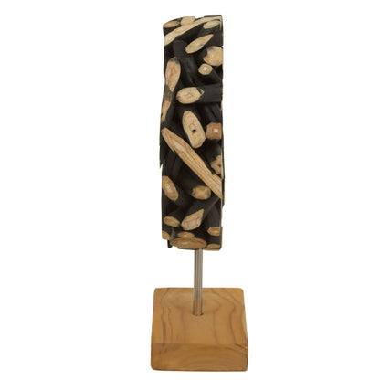 Seraya Small Teak Wood Sculpture In Natural And Black