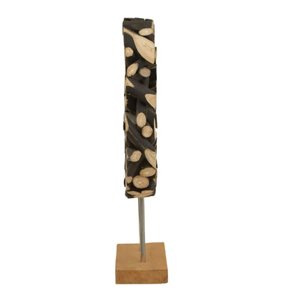 Seraya Large Teak Wood Sculpture In Natural And Black