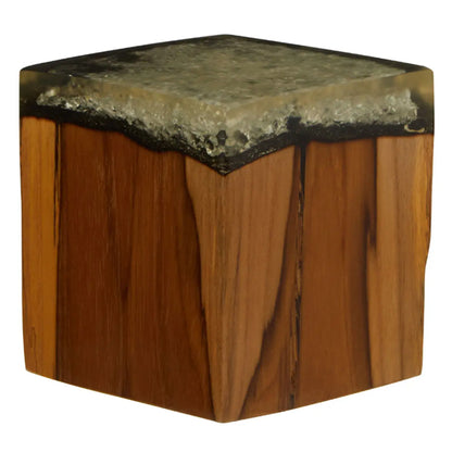 Sakra Teak Wood And Glass Vintage Sculpture In Brown