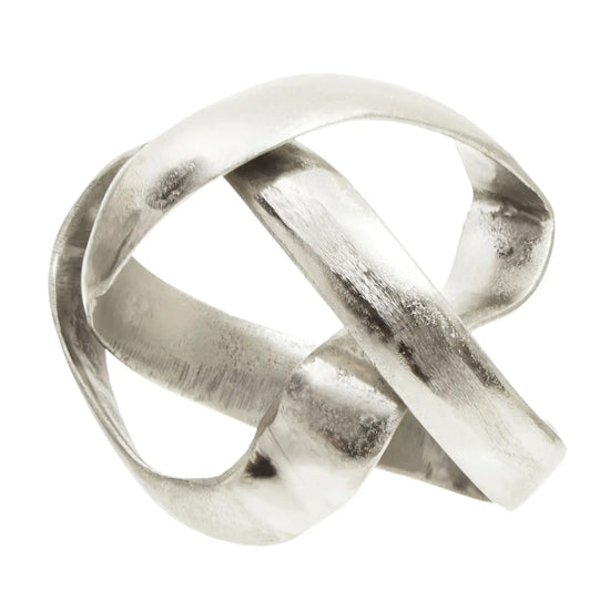 Prato Cast Aluminium Knot Sculpture In Silver