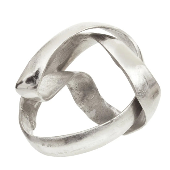 Prato Cast Aluminium Knot Sculpture In Silver