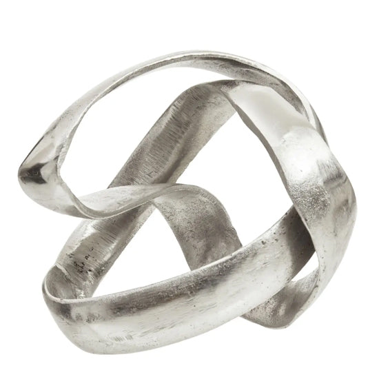 Prato Cast Aluminium Knot Sculpture In Silver