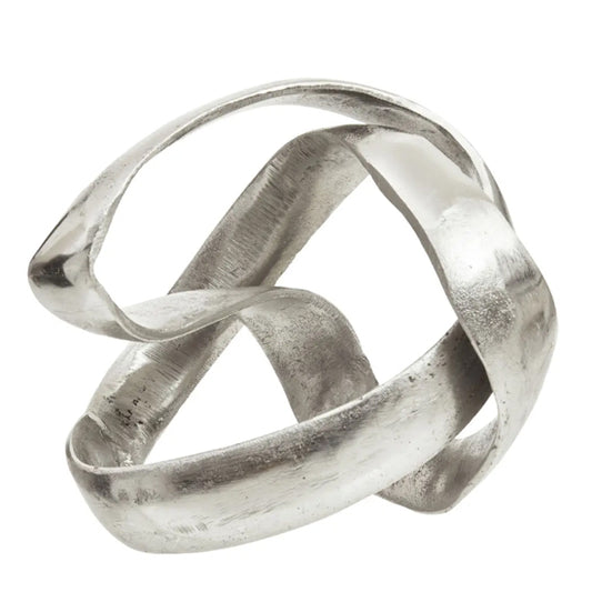 Prato Cast Aluminium Knot Sculpture In Silver