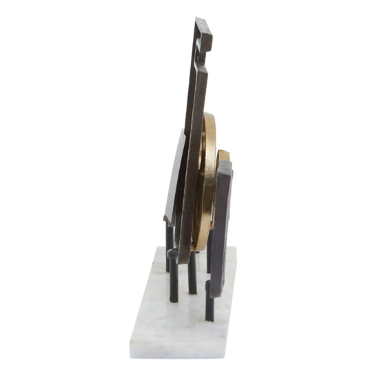 Simbolo Large Metal Sculpture In Assorted Colour With Marble Base