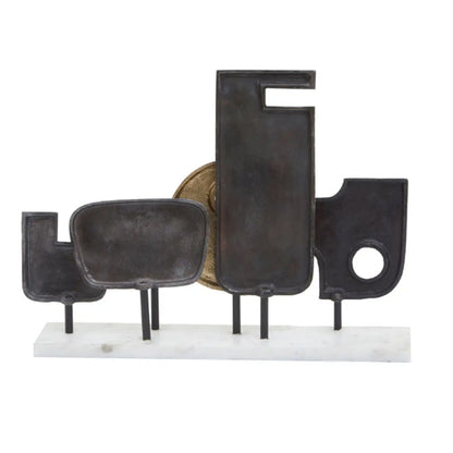 Simbolo Large Metal Sculpture In Assorted Colour With Marble Base