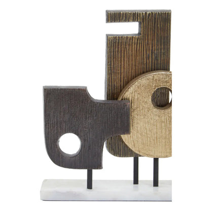 Simbolo Large Metal Sculpture In Assorted Colour With Marble Base
