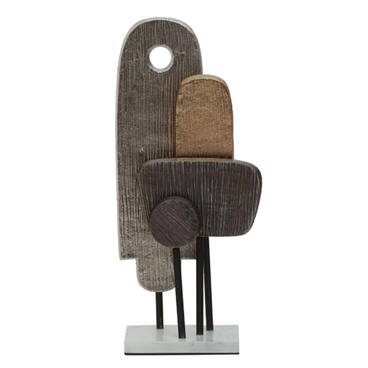 Simbolo Small Metal Sculpture In Assorted Colour With Marble Base