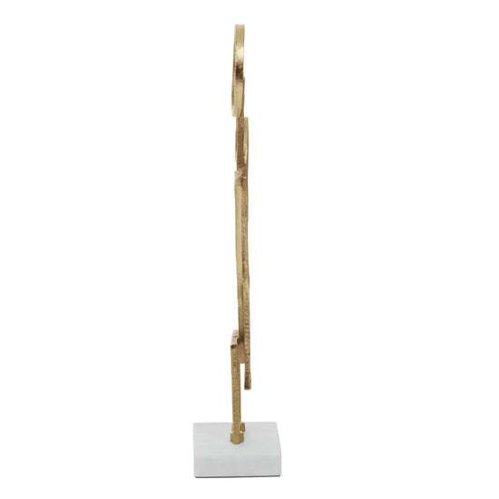 Simbolo Metal Sculpture In Gold With Marble Base