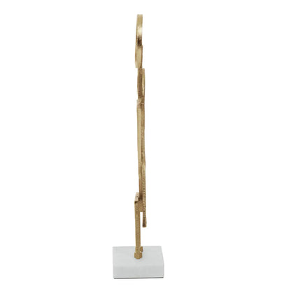 Simbolo Metal Sculpture In Gold With Marble Base