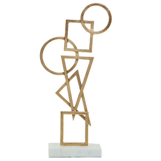Simbolo Metal Sculpture In Gold With Marble Base