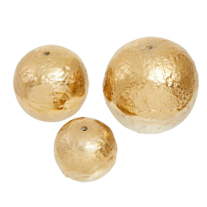 Dion Aluminium Set Of 3 Deco Balls In Gold
