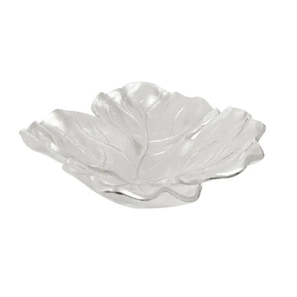 Hampstead Small Aluminium Leaf Dish In Nickel