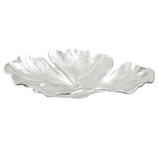 Hampstead Small Aluminium Leaf Dish In Nickel