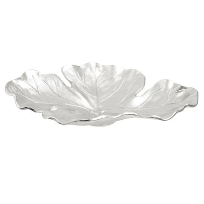 Hampstead Small Aluminium Leaf Dish In Nickel