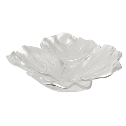 Hampstead Large Aluminium Leaf Dish In Nickel