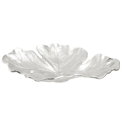 Hampstead Large Aluminium Leaf Dish In Nickel